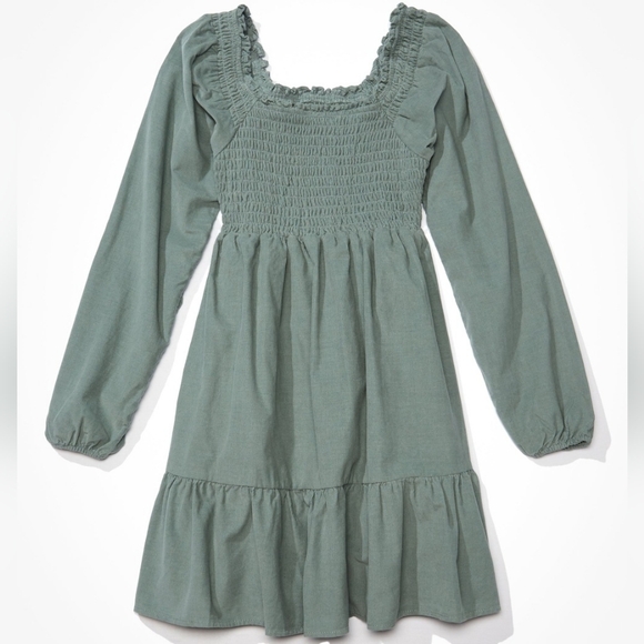 American Eagle Outfitters Teal Long Sleeve Dress - Picture 4 of 9